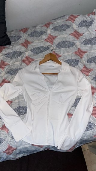 Camisa Stradivarius Blanca Talla S
