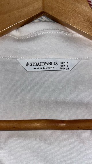 Camisa Stradivarius Blanca Talla S