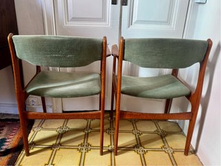2 Sillas Mid-Century Madera y Tela