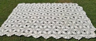 Colcha Ganchillo Beige/Blanco