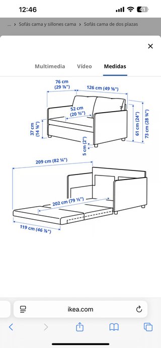 Sofá Cama Ikea Gris