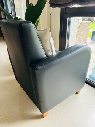 Sillón butaca negro piel