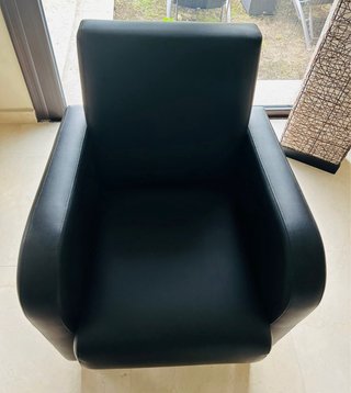 Sillón butaca negro piel