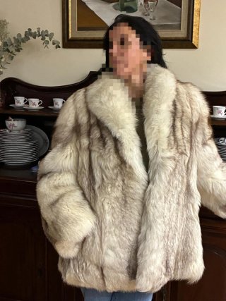 Abrigo IVONNE de pelo de zorro blanco