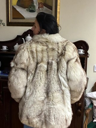 Abrigo IVONNE de pelo de zorro blanco