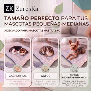 Cama para perro pequeño-mediano 70x48cm Vichy Rosa