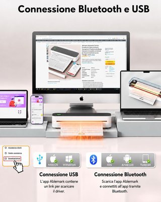 Stampante Termica Portatile A4 Bluetooth