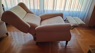 Butaca relax tela beige buen estado