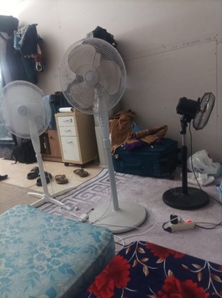 Ventilador de pie blanco