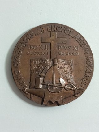 Medalla Vaticana de 1931 Rerum Novarum Bronce