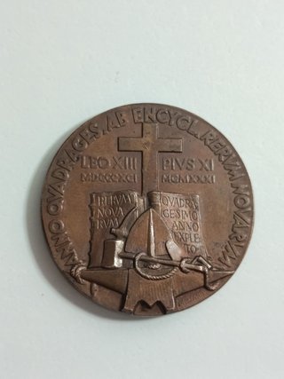 Medalla Vaticana de 1931 Rerum Novarum Bronce