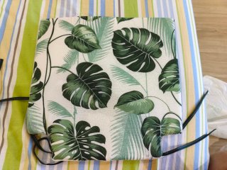Juego 2 cojines silla hojas tropicales