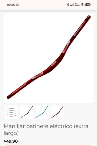 Manillar Patinete Eléctrico Rojo