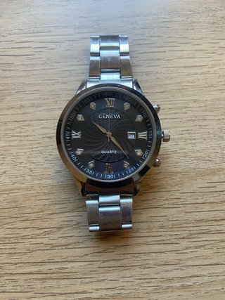 Reloj Geneva Negro y Plateado