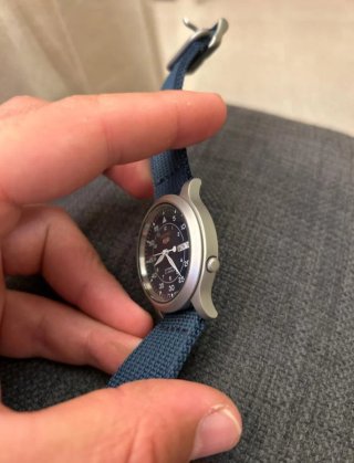 Reloj Seiko 5 Militar Automático Esfera Azul