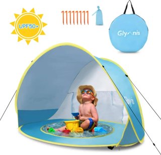 Tienda de playa infantil UPF 50+ + piscina portáti