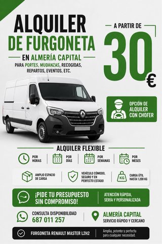 SE ALQUILA FURGONETA EN ALMERIA