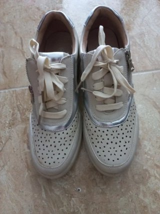 Zapatillas deportivas de mujer, plateadas T.39