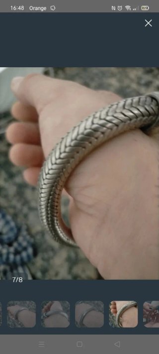 Pulsera Plata Estilo Serpiente Vintage 100 gramos