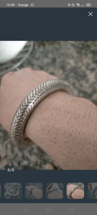 Pulsera Plata Estilo Serpiente Vintage 100 gramos