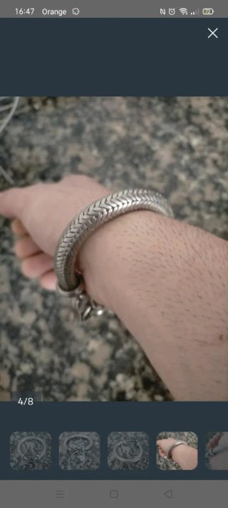 Pulsera Plata Estilo Serpiente Vintage 100 gramos