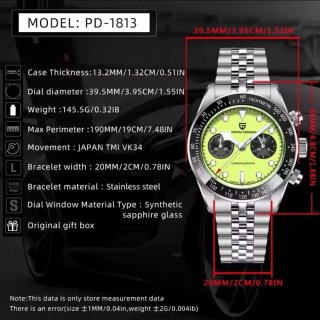 Reloj Pagani Design Cronógrafo Verde/Plata