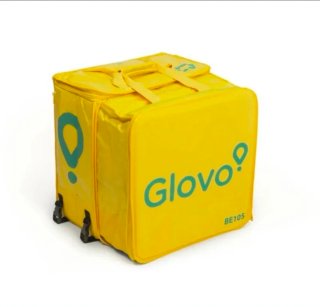Bolso de reparto Glovo amarillo