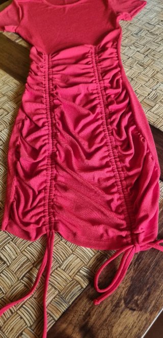 Vestido canalé H&M rojo