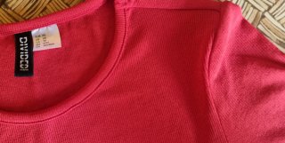 Vestido canalé H&M rojo