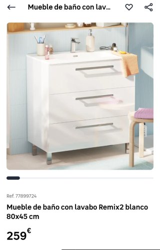 Mueble de baño blanco con cajones