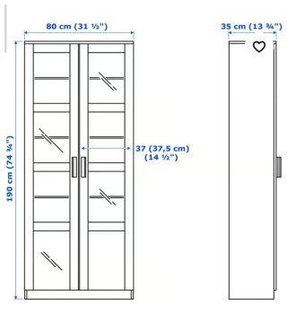 Vitrina de cristal y madera blanca