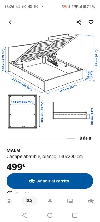 Estructura Cama IKEA MALM Blanca