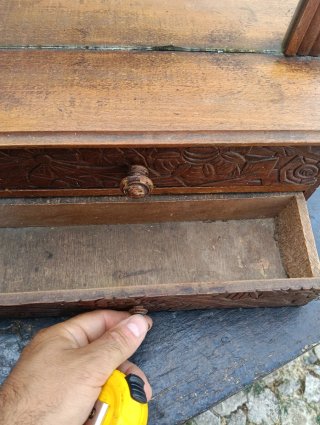 Psiche Art Déco in Legno Intagliato, specchio