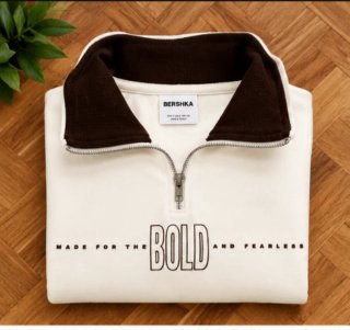 Jersey Bershka blanco y marrón