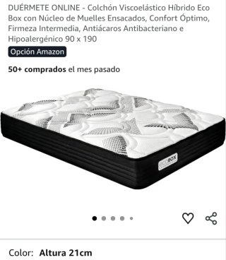 Colchón DUÉRMETE ONLINE Híbrido Eco 90x190