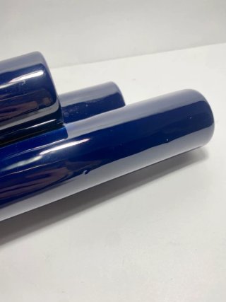 Vaso porta fiori in ceramica smaltata colore blu