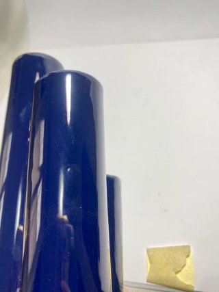 Vaso porta fiori in ceramica smaltata colore blu