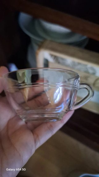 Juego 12 Tazas Café Vidrio+ 12 platos.