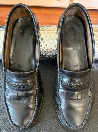 Zapatos de piel negros con flecos T41-42