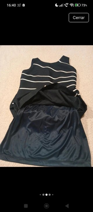 Vestido Chema Blanco Azul Oscuro Rayas Blancas T44