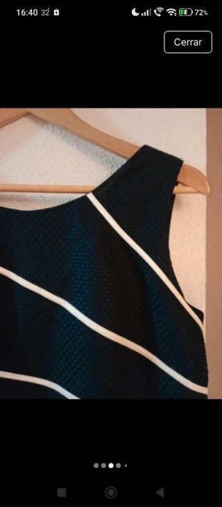 Vestido Chema Blanco Azul Oscuro Rayas Blancas T44