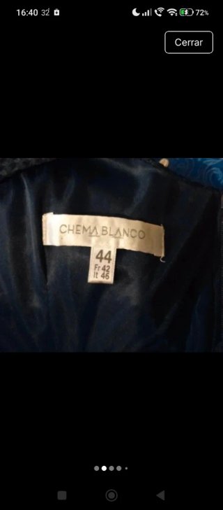 Vestido Chema Blanco Azul Oscuro Rayas Blancas T44