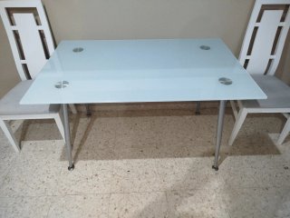 Mesa Comedor Cristal y Metal