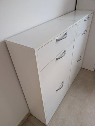 Zapatero blanco con cajon