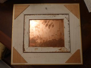 Cuadro óleo cobre escritorio antiguo
