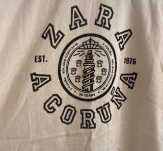 Camiseta Zara A Coruña 50 Aniversario Beige