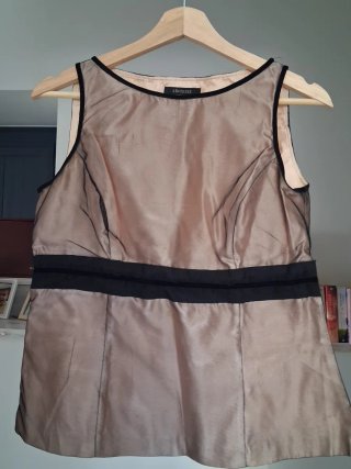 Top fiesta SÍNTESIS beige y negro talla 40