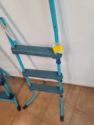 Escalera Piscina Portátil Azul y Turquesa