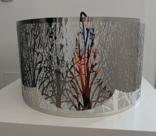 Lámpara de techo árbol plateada