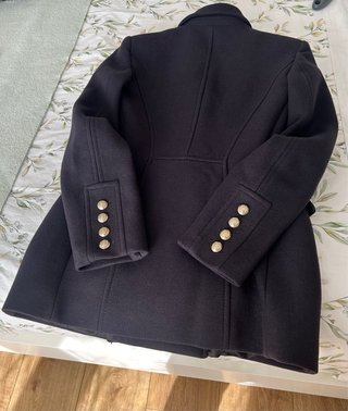 Abrigo Zara Lana Manteco Talla S Azul Marino
